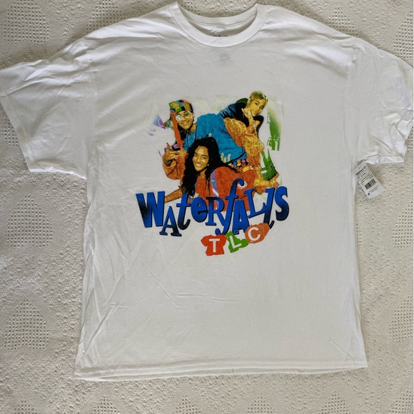 TLC Waterfalls Mens XL White Tshirt Rap Tee - Picture 1 of 5
